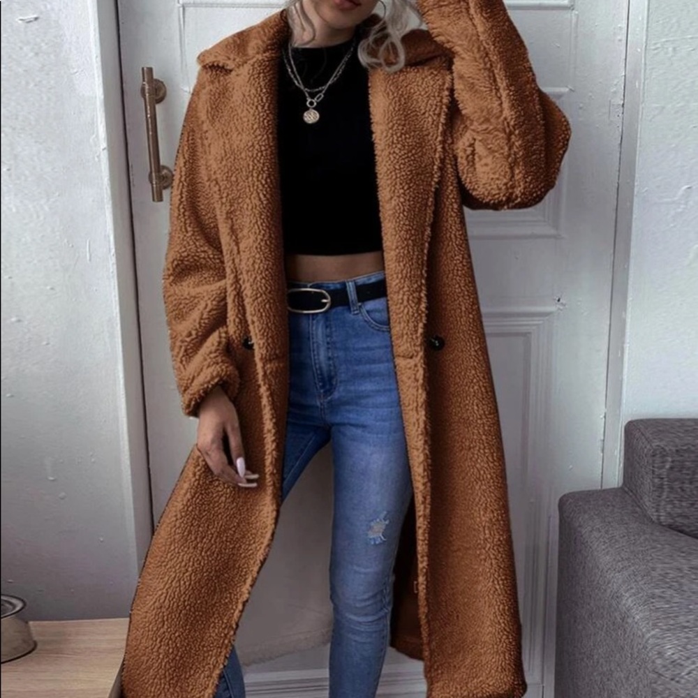 Full length “teddy” coat.